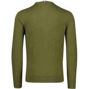 Tommy Hilfiger, Sweatshirts & Hoodies, Heren, Groen, 2Xl, Katoen, Groene Trui met Ronde Hals