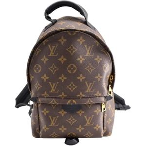 Louis Vuitton Vintage, Pre-owned, Dames, Bruin, ONE Size, Tweed, Pre-owned Coated canvas backpacks