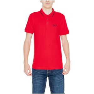 Emporio Armani Ea7, Tops, Heren, Rood, S, Katoen, Rode Polo Shirt met Knopen