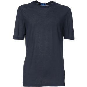 Kired, Katoenen Crew Neck T-shirt Blauw, Heren, Maat:3XL