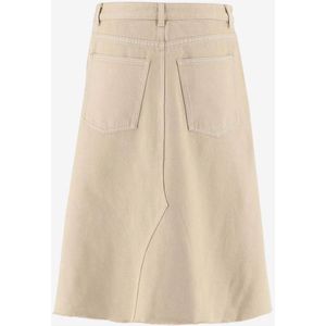 Tory Burch, Rokken, Dames, Beige, 2Xs, Denim, Denim Rok met Klassiek Vijf-Pocket Patroon