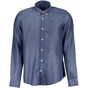 North Sails, Overhemden, Heren, Blauw, 2Xl, Luxe Blauwe Lyocell Shirt