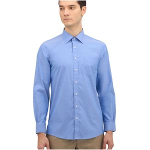 Brooks Brothers, Overhemden, Heren, Blauw, XL, Katoen, Blauw Slim Fit Non-Iron Stretch Katoenen Overhemd met Ainsley Kraag