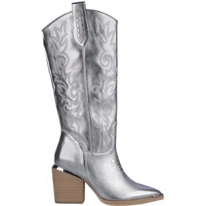 Alma EN Pena, Schoenen, Dames, Grijs, 38 EU, Leer, Dames Cowboy Boot Hak