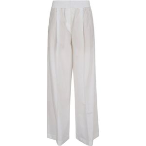 Brunello Cucinelli, Natuurlijke Katoenen Broek Wit, Dames, Maat:S