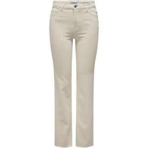 Only, Jeans, Dames, Beige, M, Denim, Flared Slit Pant in Pumice Stone