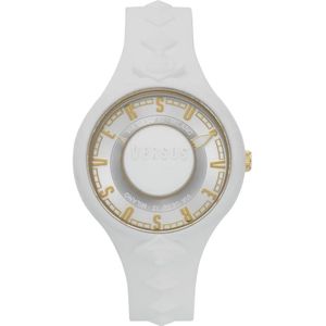 Versus Versace, Accessoires, Dames, Wit, ONE Size, Sporty White and Gold Watch