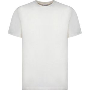 Selected Homme, Tops, Heren, Wit, L, Katoen, Egret Katoenen T-Shirt Ronde Hals Korte Mouwen