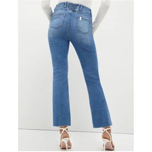 Liu Jo, Jeans, Dames, Blauw, W28, Katoen, Hoge Taille Princess Crop Flare Jeans