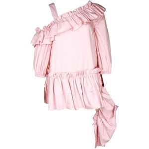 Alexander McQueen Pre-owned, Pre-owned, Dames, Roze, S, Tweed, Pre-owned Cotton tops