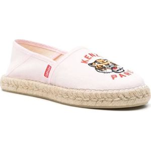 Kenzo, Schoenen, Dames, Roze, 37 EU, Katoen, Tiger Logo Slip-On Espadrilles