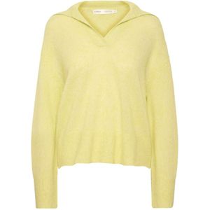 InWear, Lime Sorbet V-Hals Trui Geel, Dames, Maat:2XL