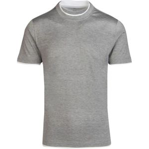 Brunello Cucinelli, Italiaanse T-Shirt Collectie Grijs, Heren, Maat:M