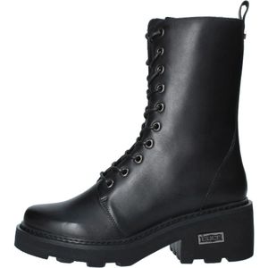 Cult, Schoenen, Dames, Zwart, 39 EU, Leer, Leren Veterlaarzen