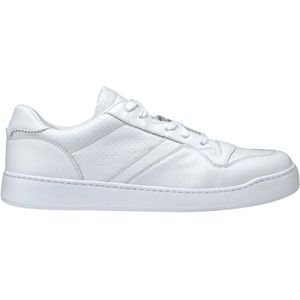 Doucal's, Witte Leren Super Licht Sneakers Wit, Heren, Maat:40 EU