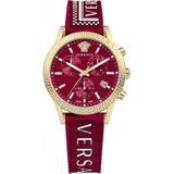 Versace, Sport Tech Chronograaf Rubber Horloge Geel, Dames, Maat:ONE Size