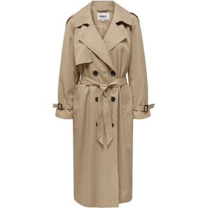 Only, Mantels, Dames, Beige, XL, Polyester, Trench Coats