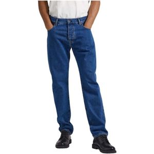 Pepe Jeans, Jeans, Heren, Blauw, W31, Katoen, Relaxed Fit Rechte Pijp Jeans - 90's Geïnspireerd