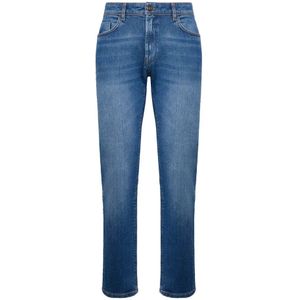 Boggi Milano, Jeans, Heren, Blauw, W38, Denim, Stretch Denim Jeans