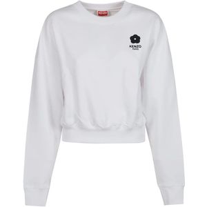 Kenzo, Sweatshirts & Hoodies, Dames, Wit, S, Cropped Sweatshirt