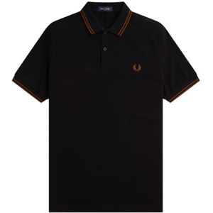Fred Perry, Tops, Heren, Zwart, M, Katoen, Slim Fit Twin Tipped Polo