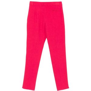 Emporio Armani, Broeken, Dames, Roze, L, Roze Crepe Straight Leg Broek