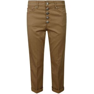 Dondup, Bruine Loszittende Broek Ss 23 Bruin, Dames, Maat:W29