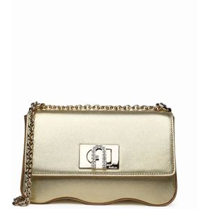 Furla, Elegante Wave Mini Tas Beige, Dames, Maat:ONE Size