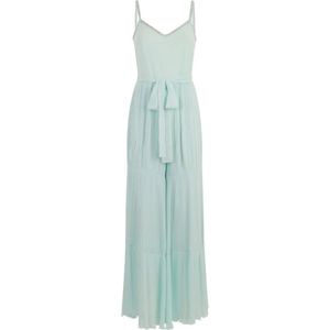 Twinset, Jumpsuits & Playsuits, Dames, Blauw, S, Polyester, Blauwe Lange Jumpsuit met Hartvormige Halslijn