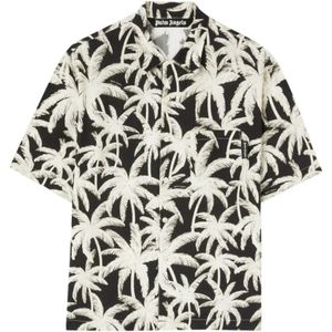 Palm Angels, Overhemden, Heren, Zwart, L, Short Sleeve Shirts