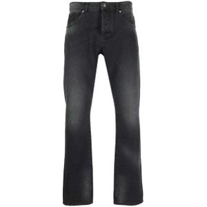 John Richmond, Jeans, Heren, Zwart, W32, Katoen, Slim-Fit X-Geprinte Jeans