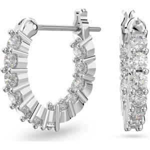 Swarovski, Vittore Hoop Oorbellen, Wit, Rhodium Geplateerd Grijs, Dames, Maat:ONE Size