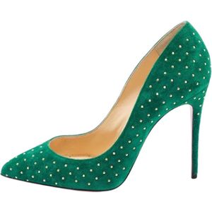 Christian Louboutin Pre-owned, Pre-owned Suede heels Groen, Dames, Maat:37 EU