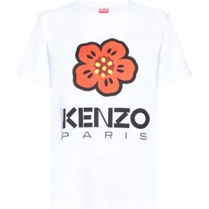 Kenzo, Tops, Dames, Wit, XS, Katoen, Stijlvol T-Shirt