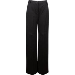 Max Mara Weekend, Broeken, Dames, Zwart, S, Katoen, Jacquard Cropped Broek Zwart