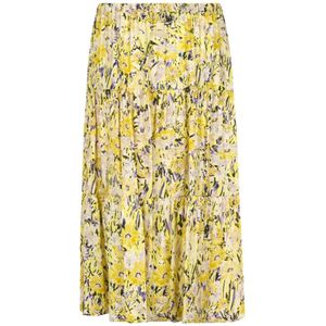 Lollys Laundry, Bloemenprint Rok Morningll Stijl Geel, Dames, Maat:M