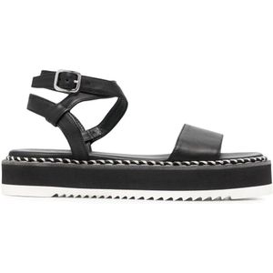 Agl, Flat Sandalen Zwart, Dames, Maat:39 EU