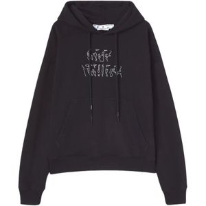 Off White, Sweatshirts & Hoodies, Heren, Zwart, M, Pijl Skate Hoodie