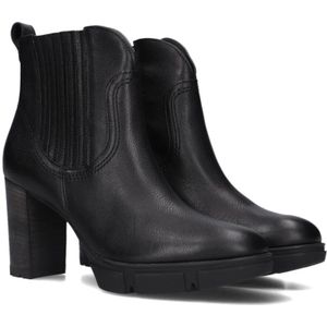 Paul Green, Schoenen, Dames, Zwart, 42 EU, Leer, Trendy Zwarte Leren Enkellaarsjes