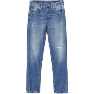 Dondup, Jeans, Heren, Blauw, W34, Denim, Slim Fit Lage Taille Denim Jeans