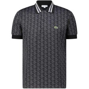 Lacoste, Tops, Heren, Grijs, L, Gestreept Polo Shirt