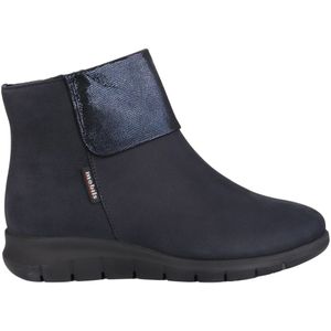 Mephisto, Schoenen, Dames, Blauw, 42 EU, Leer, Warmgevoerde brede pasvorm enkellaars - Blauw