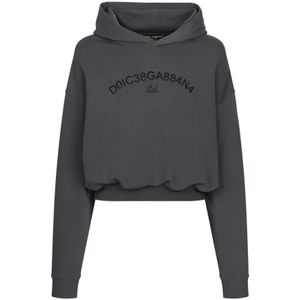 Dolce & Gabbana, Sweatshirts & Hoodies, Heren, Grijs, M, Katoen, Hoodies