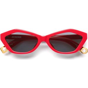 Jacquemus, Accessoires, Dames, Rood, ONE Size, Diamant Cat-Eye Zonnebril in Rood