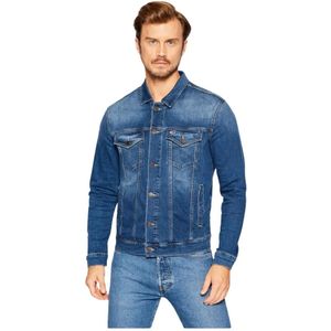 Tommy Jeans, Jassen, Heren, Blauw, S, Denim, Stretch Denim Jack - Blauw, Slim Fit, Lange Mouwen