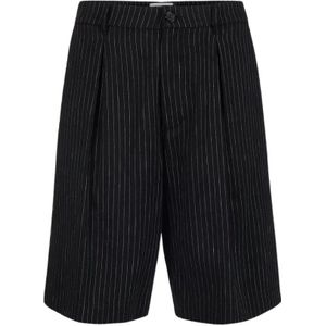 Iceberg, Pinstriped Bermuda Shorts van Linnen Zwart, Heren, Maat:M