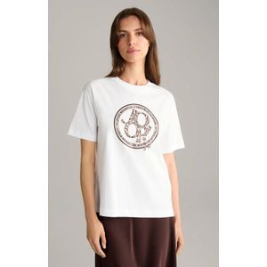 Joop!, Tops, unisex, Wit, S, Katoen, Dames Kristal Logo T-shirt