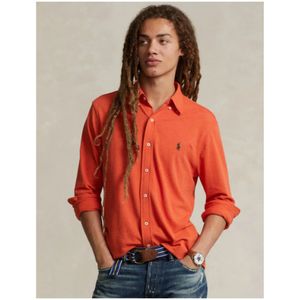 Polo Ralph Lauren, Blouses & Shirts, Dames, Oranje, L, Katoen, Klassieke Katoenen Piqué Overhemd