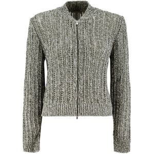 Peserico, Elegante Katoenen Cardigan met Tweewegrits Veelkleurig, Dames, Maat:S