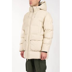 Rains, Jassen, Heren, Beige, L, Leer, Lange Puffer Cargo Jas